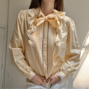 Vintage Ruffle Lace Blouse